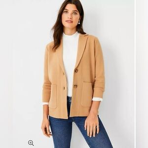 Ann Taylor Sweater Blazer Cardigan size small Dominican sand